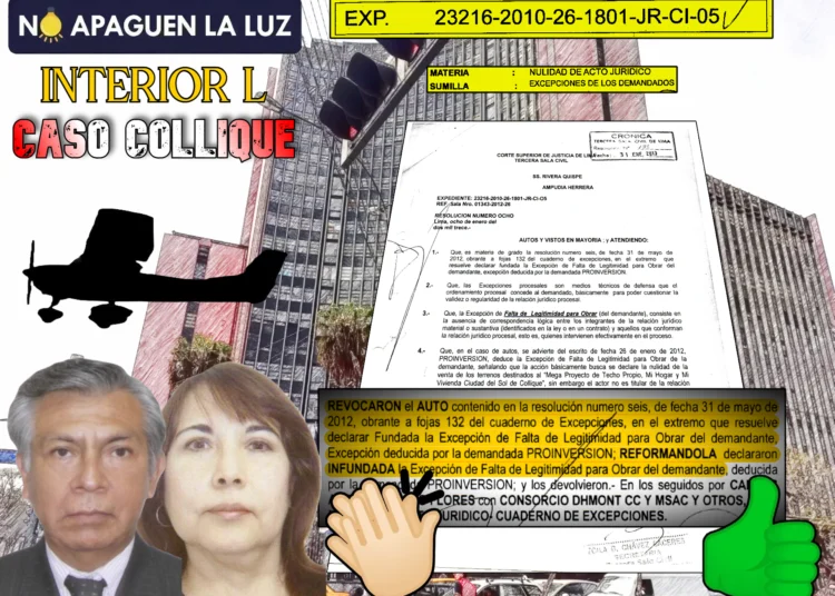 La excepción de falta de legitimidad para obrar en la demanda de Collique