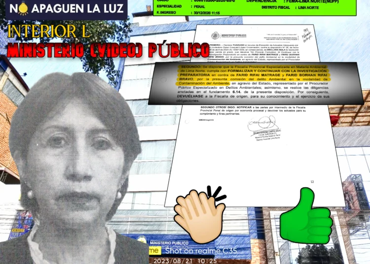 Valerosa fiscal ordena formalizar caso penal de contaminación en Comas