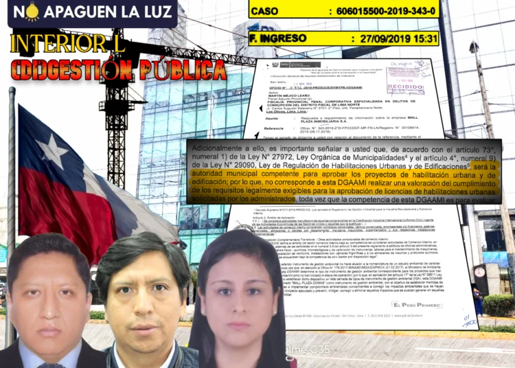 Lacayos del Mall Plaza Comas en la Dirección General de Asuntos Ambientales de Industria