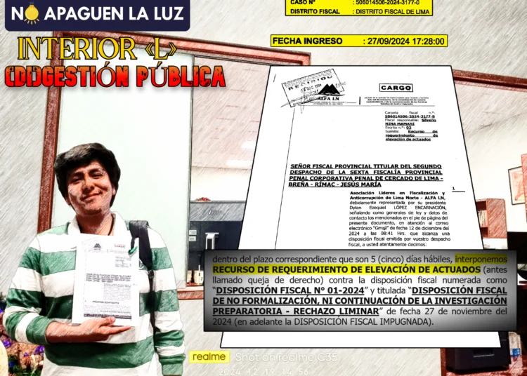 El requerimiento de elevación de actuados en la denuncia penal contra Vilchez (DGAC)
