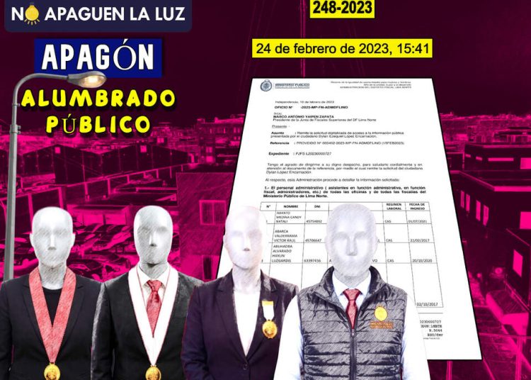 La lista de administrativos y fiscales del Ministerio Público de Lima Norte al 14 de febrero del 2023