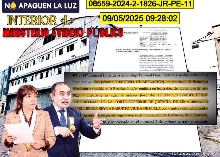 La apelación fiscal contra el infame fallo en el caso de usurpación en Jr. Enrique Barrón